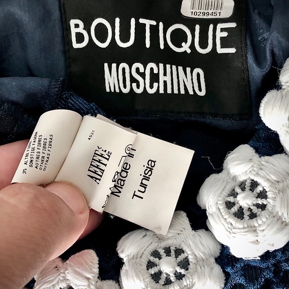 🐻🌼 BOUTIQUE MOSCHINO Navy Waffle Daisy Dress - Picture 12 of 17